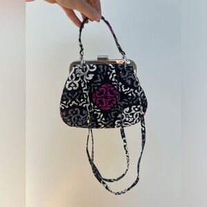 Vera Bradley Canterbury Magenta Metal Frame/Clasp Crossbody/Top Handle Purse